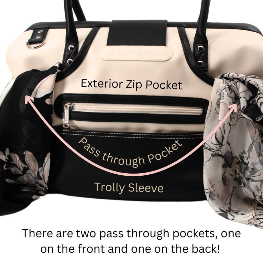 Carry on Vegan Leather Duffel with Travel Wallet, Packing Cubes, Shoe Covers - Picture 2 of 9